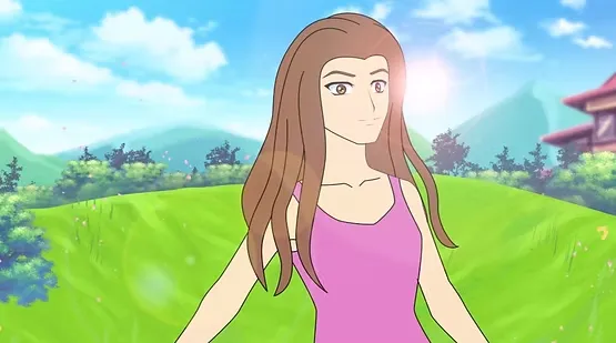 تحريك فتاة انمي تدور حول نفسها مثل الاستديوهات