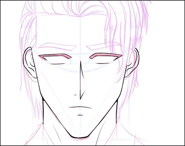خطوات رسم شاب انمي من التخطيط وحتى التلوين