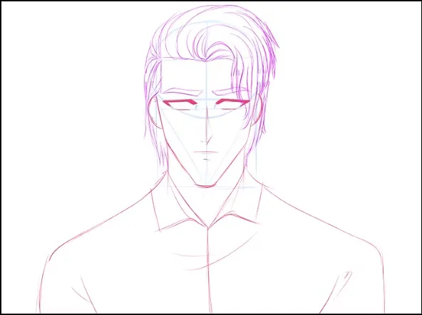 خطوات رسم شاب انمي من التخطيط وحتى التلوين
