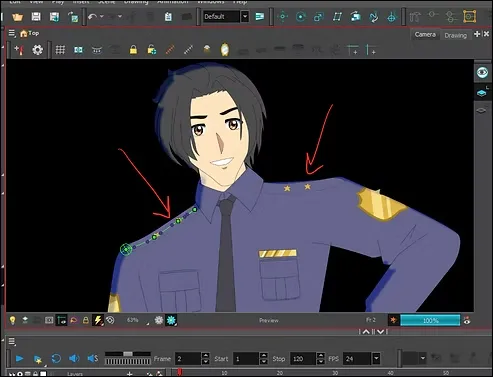تحريك بطل الانمي و إكسسواراته بدون رسم الفريمات سمر ارت