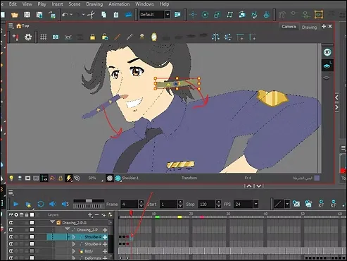 تحريك بطل الانمي و إكسسواراته بدون رسم الفريمات سمر ارت