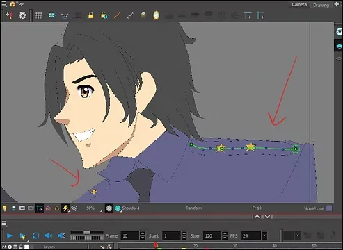 تحريك بطل الانمي و إكسسواراته بدون رسم الفريمات سمر ارت
