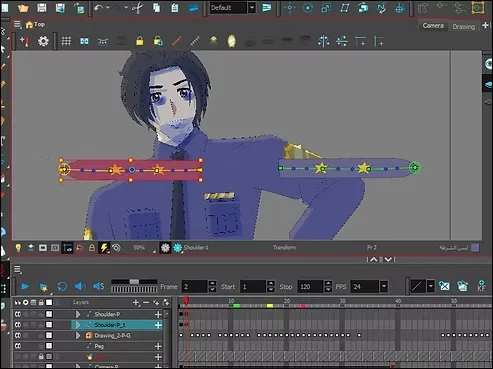 تحريك بطل الانمي و إكسسواراته بدون رسم الفريمات سمر ارت