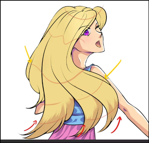 أفضل طرق تلوين الشعر الطويل للانمي  How to shade anime hair