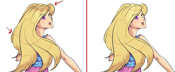 أفضل طرق تلوين الشعر الطويل للانمي  How to shade anime hair
